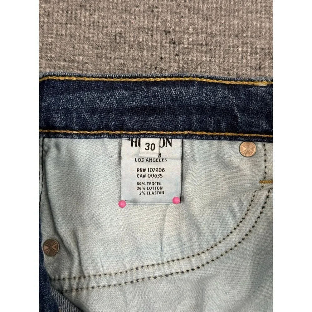 Hudson Blue Denim Skinny Jeans Women’s Mid Rise Size 30 x 30 Made in USA - Picture 14 of 16